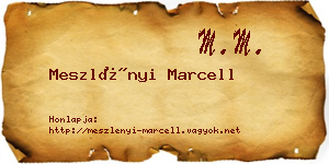 Meszlényi Marcell névjegykártya